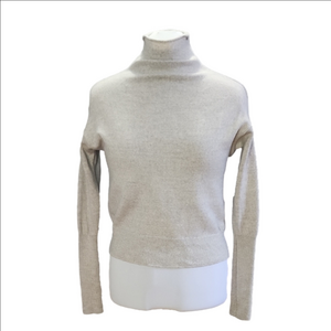 ARITZIA WILFRED Cyprie 100% Merino wool turtle neck light gray sweater